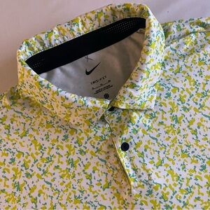 Nike Golf Dri-Fit Paint Splatter Polo Men XL Performance Geometric Shirt